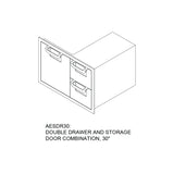 Aspire By Hestan 36" Double Drawer & Storage Drawer Combination - AESDR36