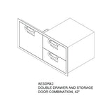 Aspire By Hestan 42" Double Drawer & Storage Drawer Combination - AESDR42