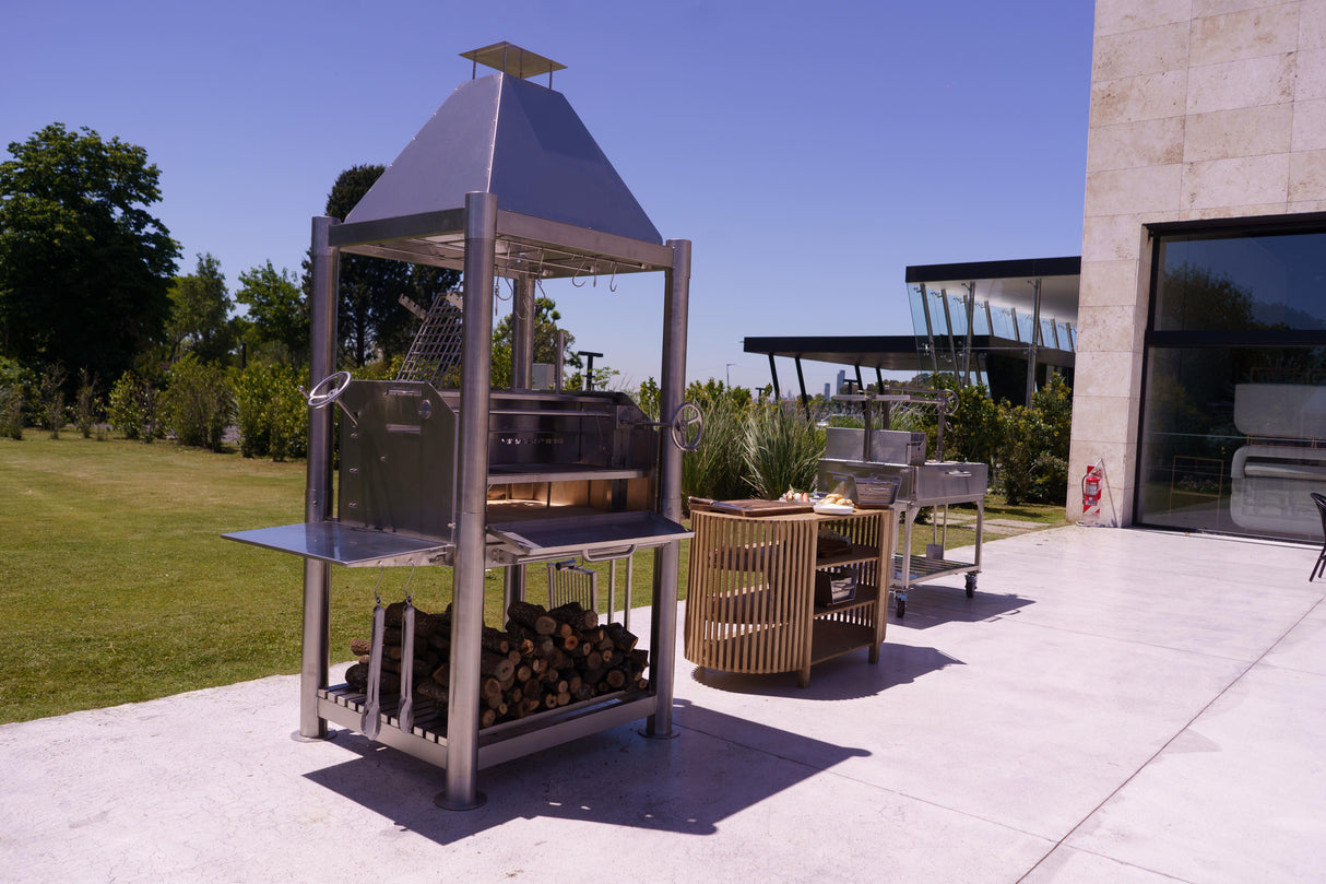Tagwood BBQ Argentine Santa Maria Wood Fire & Charcoal Gaucho Grill all Stainless Steel | BBQ02SS OPEN FIRE COOKING - PRE-ORDER