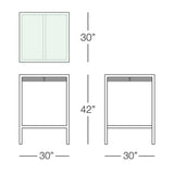 Kannoa Toledo Square Bar Table