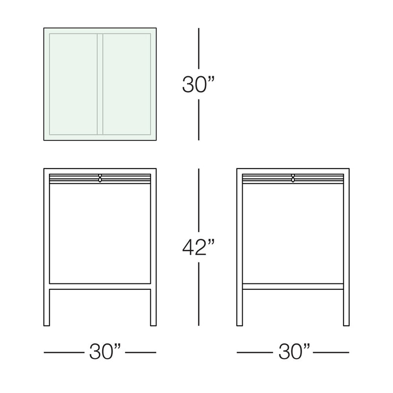 Kannoa Toledo Square Bar Table