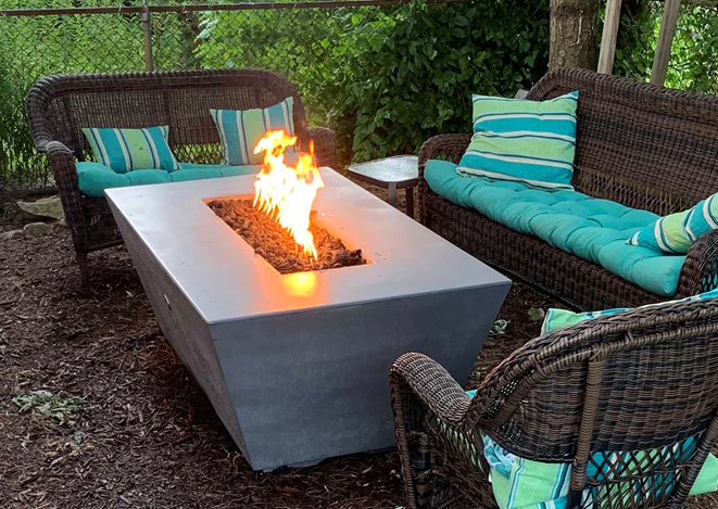 The Outdoor Plus Angelus Concrete Fire Pit + Free Cover