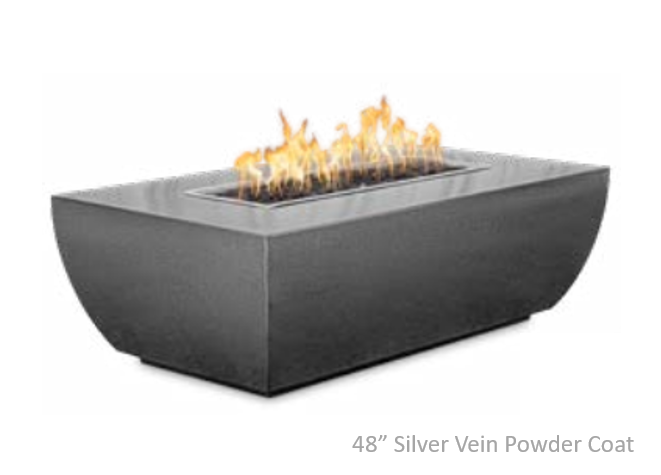 The Outdoor Plus Avalon Linear Metal Fire Pit - 15" Tall + Free Cover