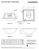 The Outdoor Plus Maya Wood Grain Concrete Fire Bowl + Free Cover