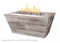 The Outdoor Plus Plymouth Rectangular Wood Grain Concrete Fire Pit + Free Cover