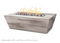 The Outdoor Plus Plymouth Rectangular Wood Grain Concrete Fire Pit + Free Cover