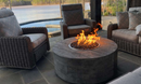 The Outdoor Plus Sequoia Wood Grain Concrete Fire Pit + Free Cover