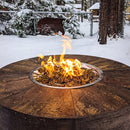 The Outdoor Plus Sequoia Wood Grain Concrete Fire Pit + Free Cover