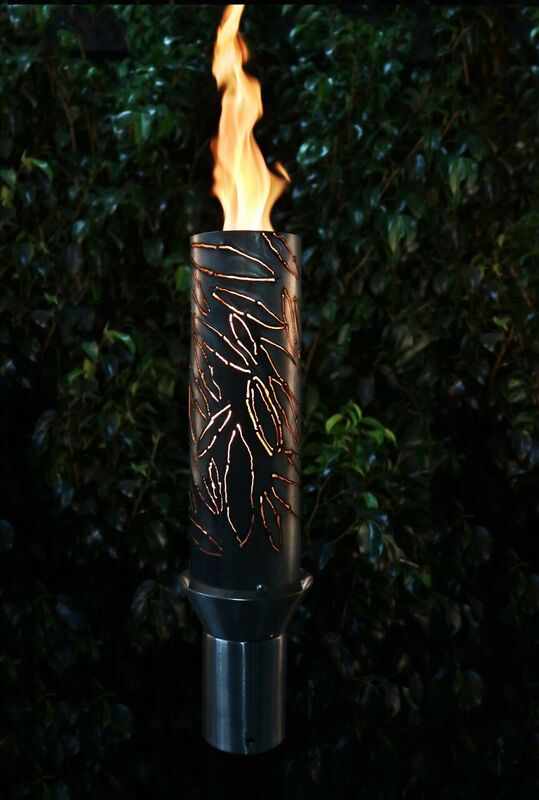 The Outdoor Plus Tropical Fire Torch / Stainless Steel + Free Cover