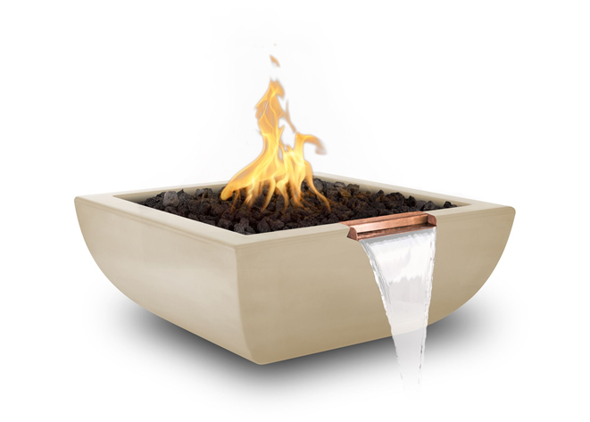 The Outdoor Plus Avalon Concrete Fire & Water Bowl + Free Cover