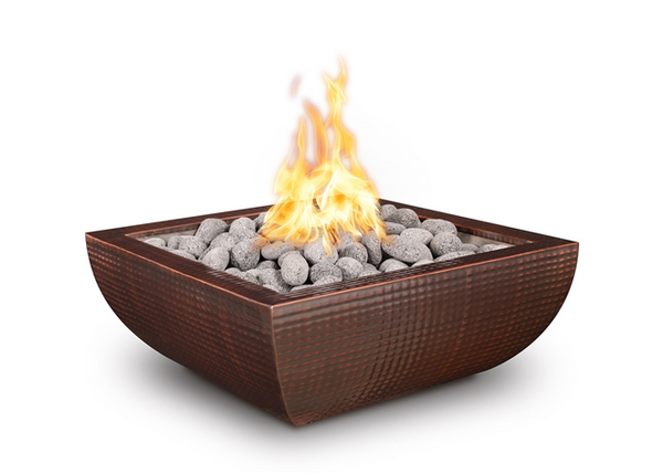 The Outdoor Plus Avalon Hammered Copper Fire Bowl + Free Cover