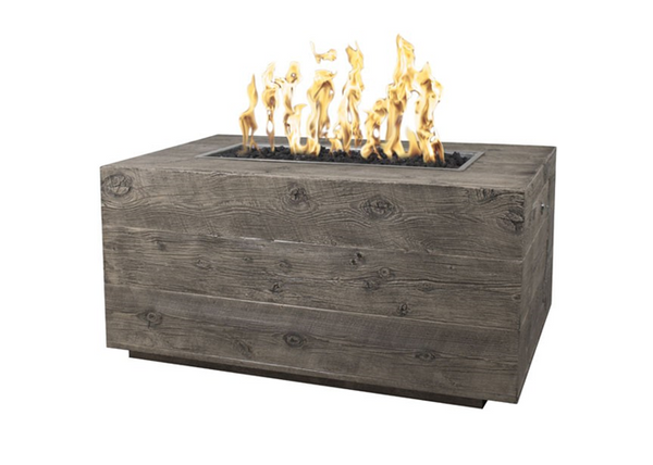 The Outdoor Plus Catalina Wood Grain Fire Pit + Free Cover