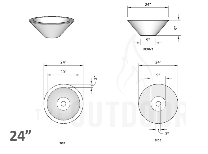 The Outdoor Plus Cazo Concrete Planter Bowl