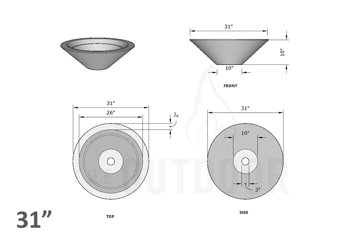 The Outdoor Plus Cazo Concrete Planter Bowl