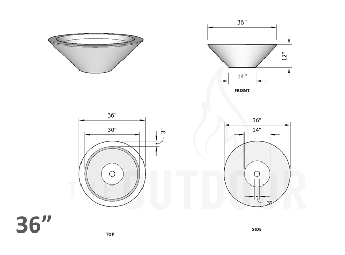 The Outdoor Plus Cazo Concrete Planter Bowl