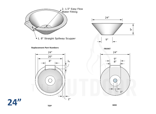 The Outdoor Plus Cazo Concrete Water Bowl + Free Cover