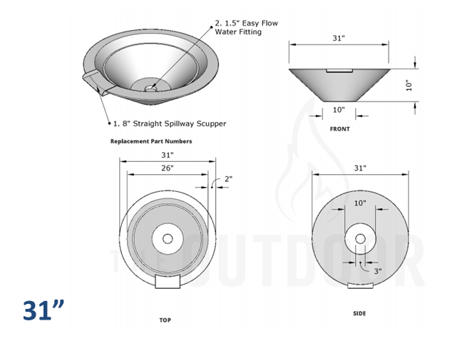 The Outdoor Plus Cazo Concrete Water Bowl + Free Cover