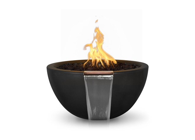 The Outdoor Plus Luna Concrete Fire & Water Bowl + Free Cover