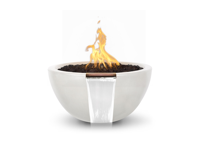 The Outdoor Plus Luna Concrete Fire & Water Bowl + Free Cover