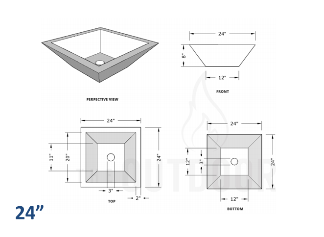 The Outdoor Plus Maya Concrete Planter Bowl