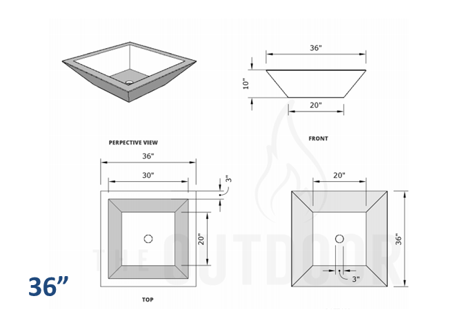 The Outdoor Plus Maya Concrete Planter Bowl