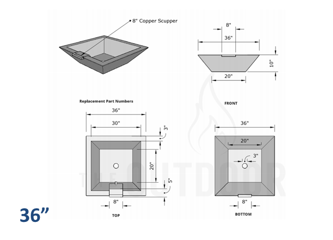 The Outdoor Plus Maya Concrete Planter Bowl with Water