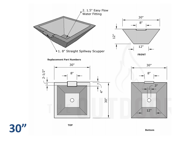 The Outdoor Plus Maya Concrete Water Bowl + Free Cover