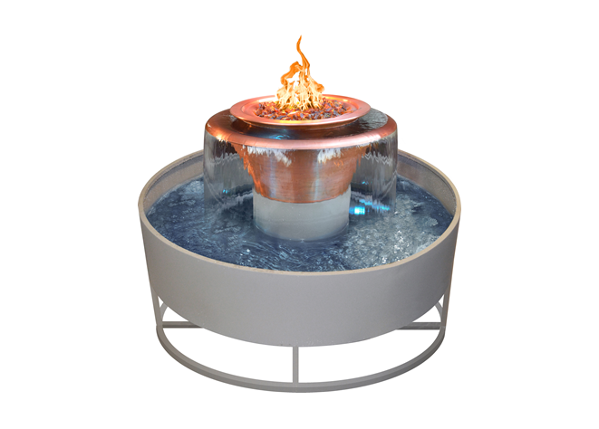 The Outdoor Plus Olympian Round 360° Copper Fire & Water Bowl + Free Cover