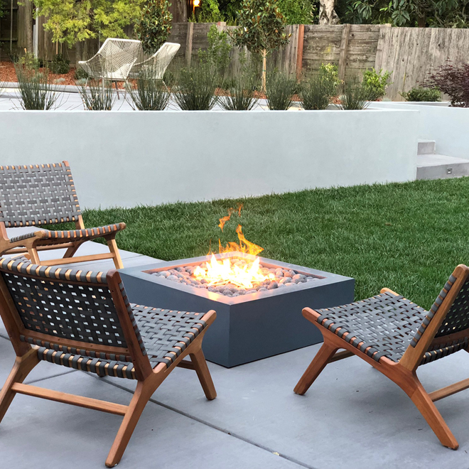 The Outdoor Plus Quad Concrete Fire Pit + Free Cover