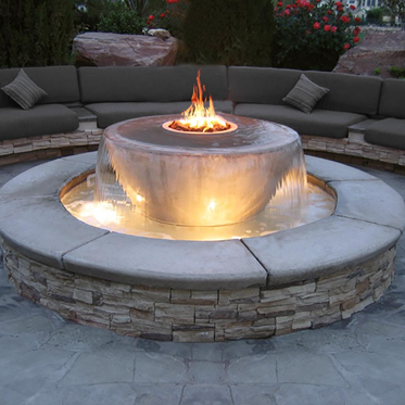 The Outdoor Plus Sedona 360° Concrete Fire & Water Bowl + Free Cover