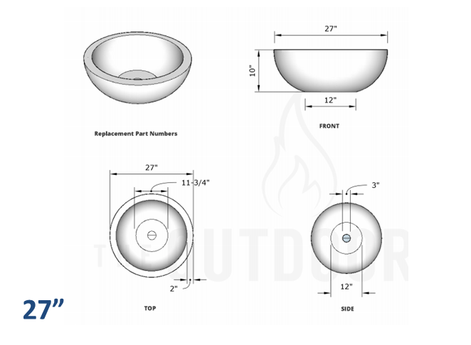 The Outdoor Plus Sedona Concrete Planter Bowl