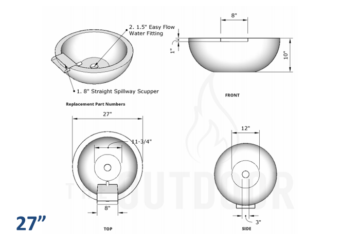 The Outdoor Plus Sedona Concrete Planter Bowl with Water