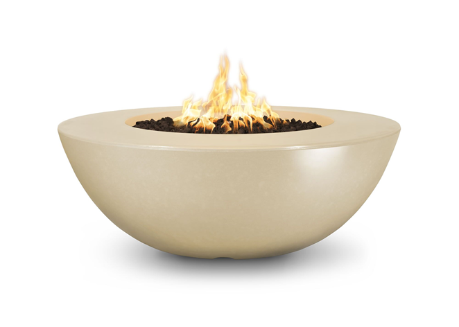 The Outdoor Plus Sedona Wide Ledge Concrete Fire Pit + Free Cover