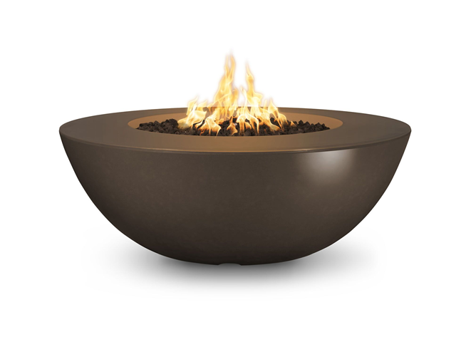 The Outdoor Plus Sedona Wide Ledge Concrete Fire Pit + Free Cover