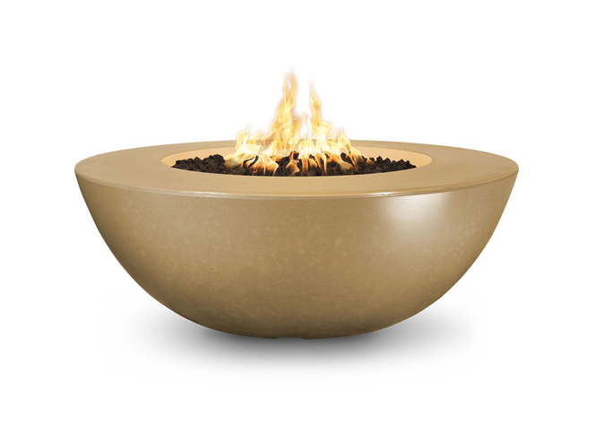 The Outdoor Plus Sedona Wide Ledge Concrete Fire Pit + Free Cover