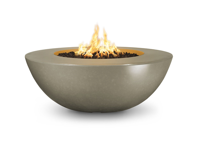 The Outdoor Plus Sedona Wide Ledge Concrete Fire Pit + Free Cover