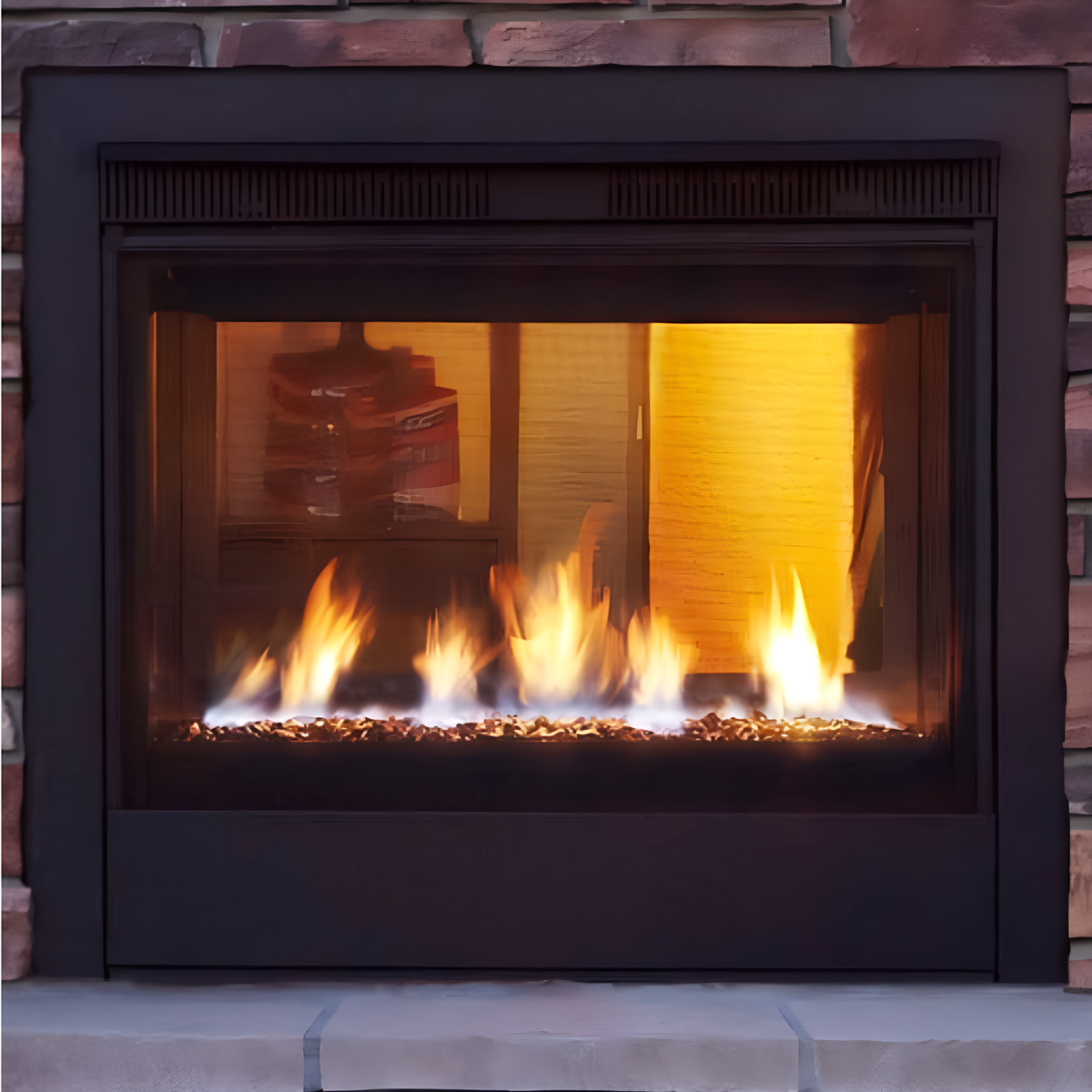 Majestic Twilight 36" Modern Indoor/Outdoor See-Through Gas Fireplace