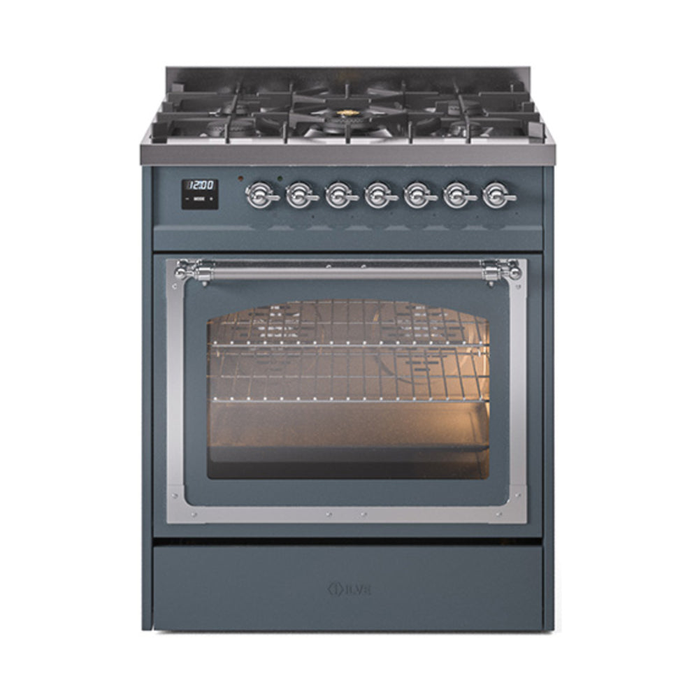 ILVE Nostalgie II Noblesse 30" Dual Fuel Range Triple Glass Door UN30NMP