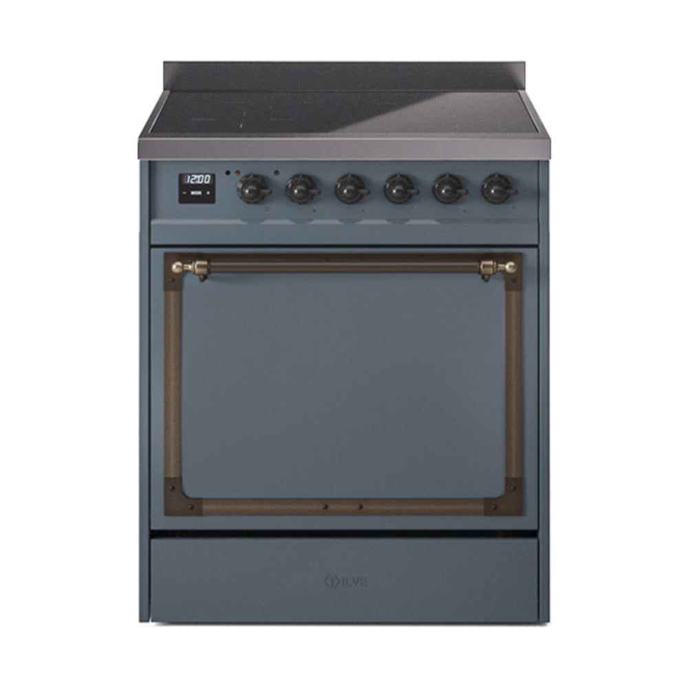 ILVE Nostalgie II Noblesse 30" Induction Freestanding Range with Solid Door UNI304QNMP