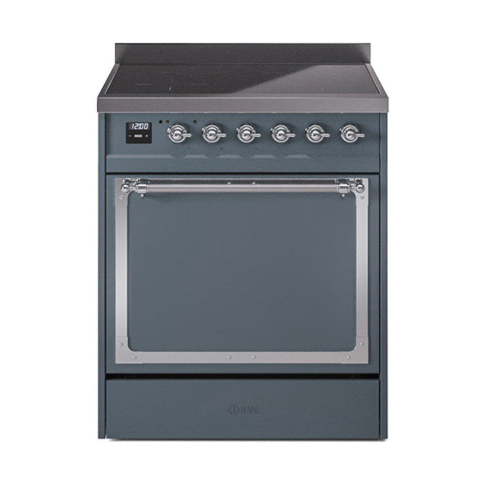 ILVE Nostalgie II Noblesse 30" Induction Freestanding Range with Solid Door UNI304QNMP