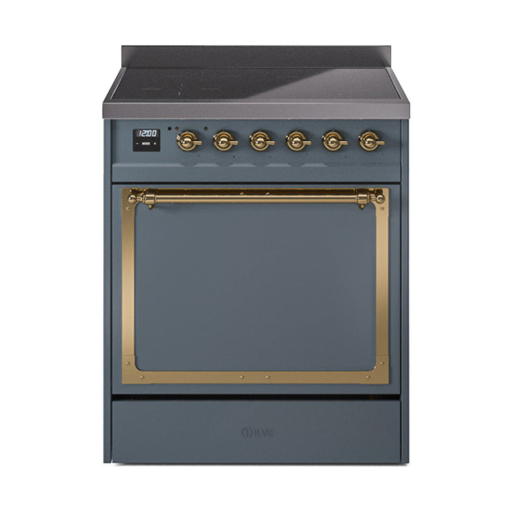 ILVE Nostalgie II Noblesse 30" Induction Freestanding Range with Solid Door UNI304QNMP