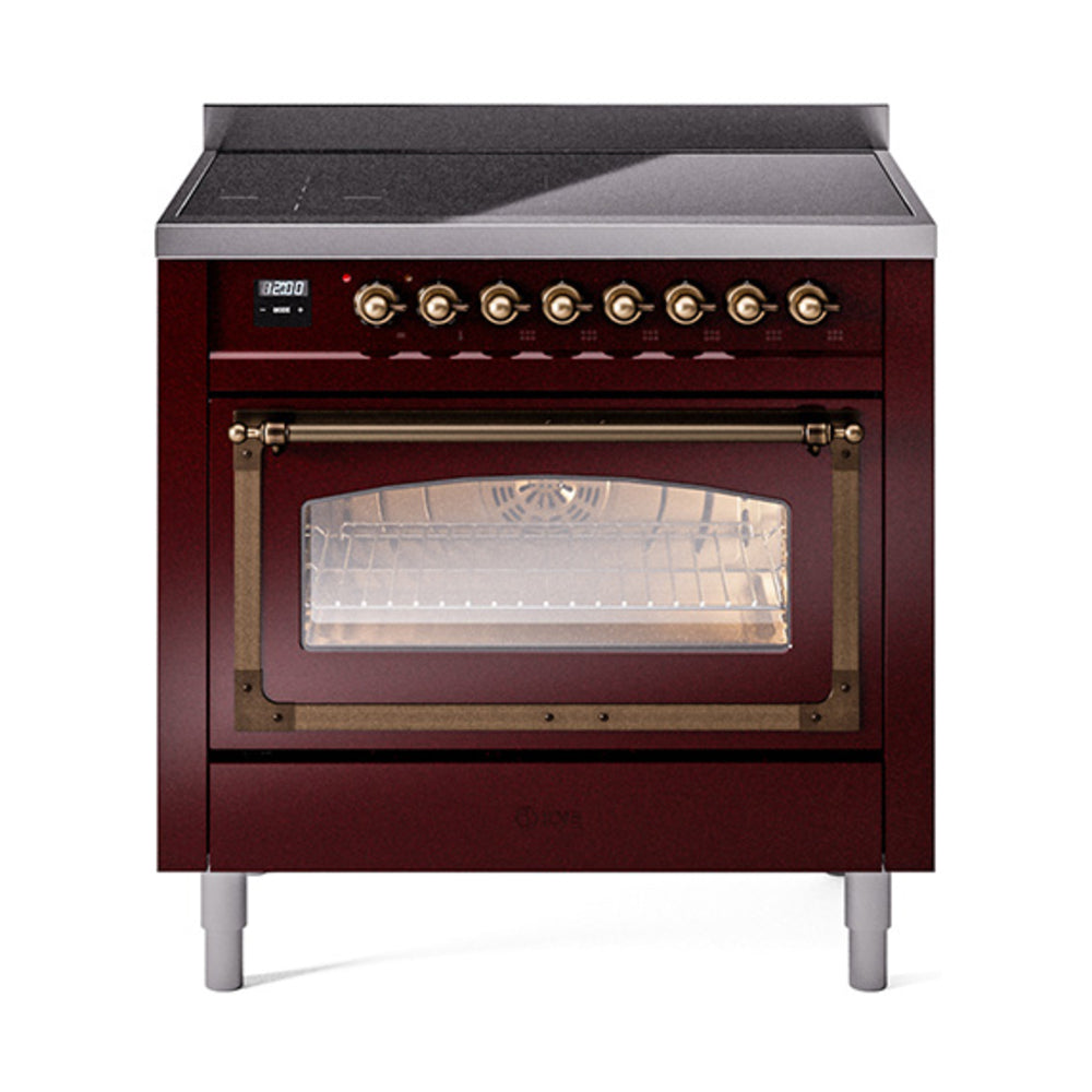 ILVE Nostalgie II Noblesse 36" Induction Freestanding Range with Triple Glass Door UNI366NMP