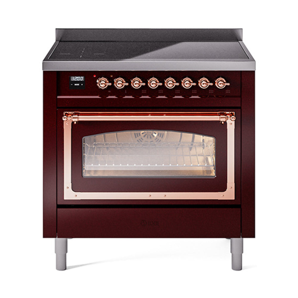 ILVE Nostalgie II Noblesse 36" Induction Freestanding Range with Triple Glass Door UNI366NMP