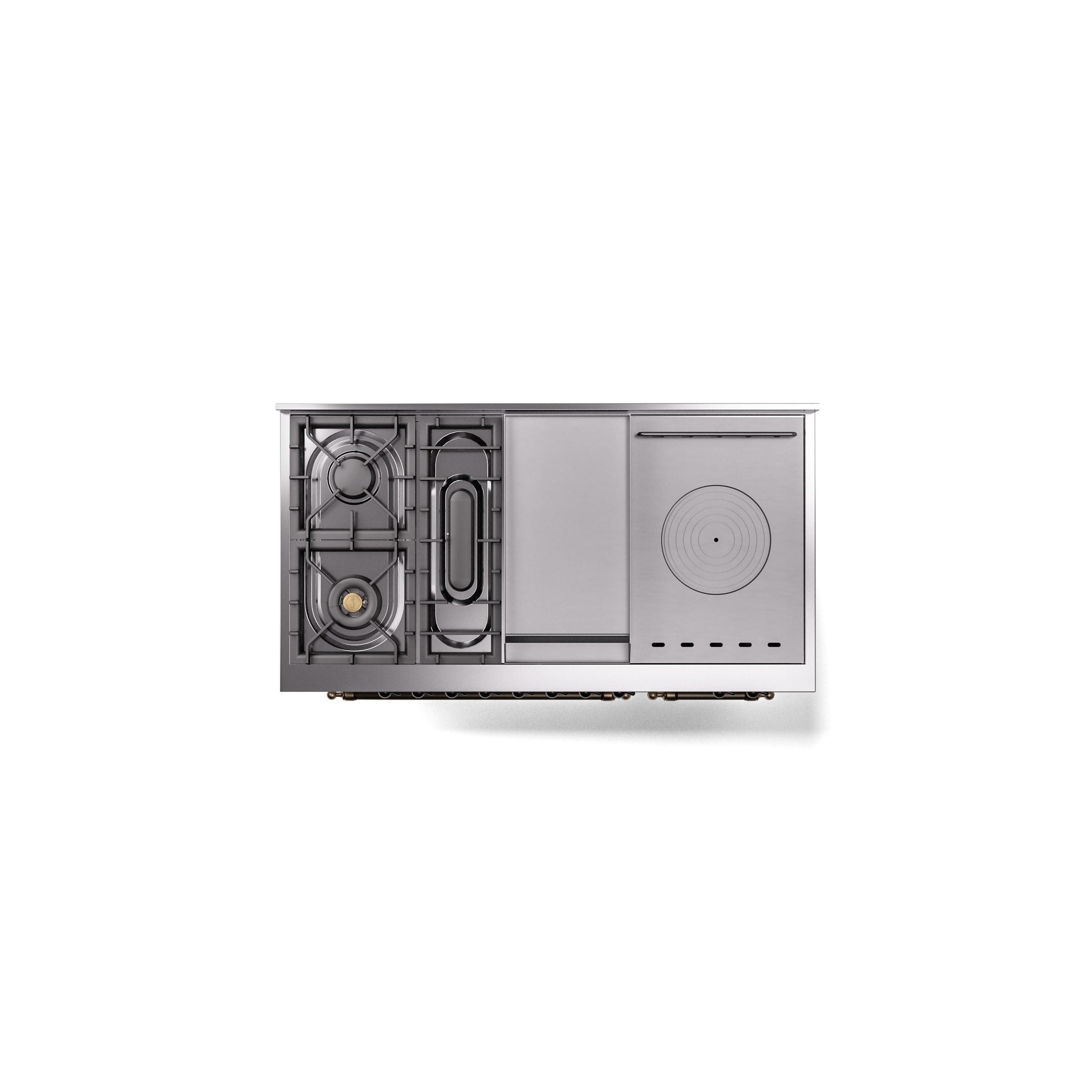 ILVE Nostalgie 48" Dual Fuel Range with 5 Sealed Burners Griddle French Top Triple Glass Door UP48FSNMP