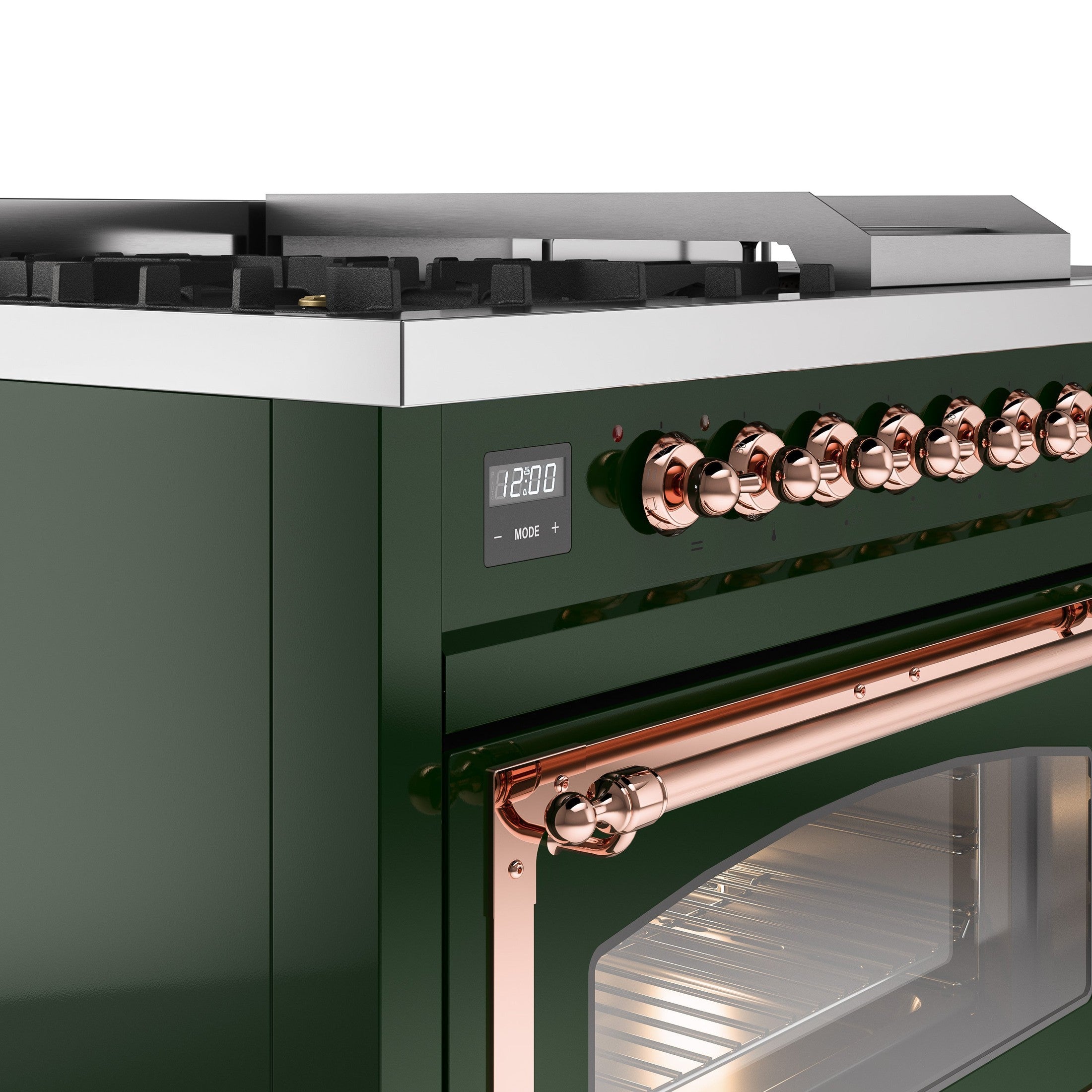 ILVE Nostalgie 48" Dual Fuel Range with 5 Sealed Burners Griddle French Top Triple Glass Door UP48FSNMP