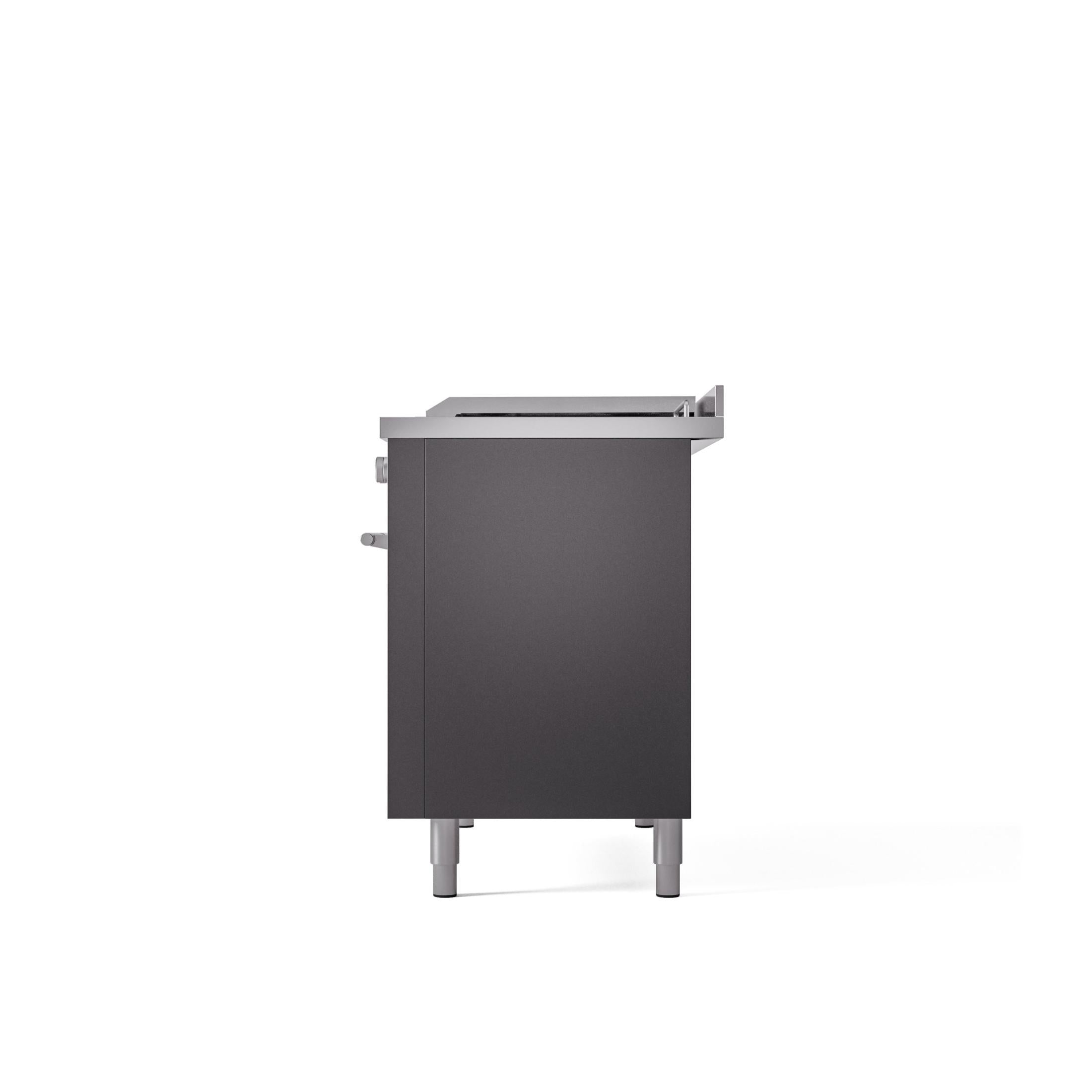 ILVE Professional Plus II 48" Dual Fuel Range with 5 Sealed Burners Griddle French Top Triple Glass Door UP48FSWMP