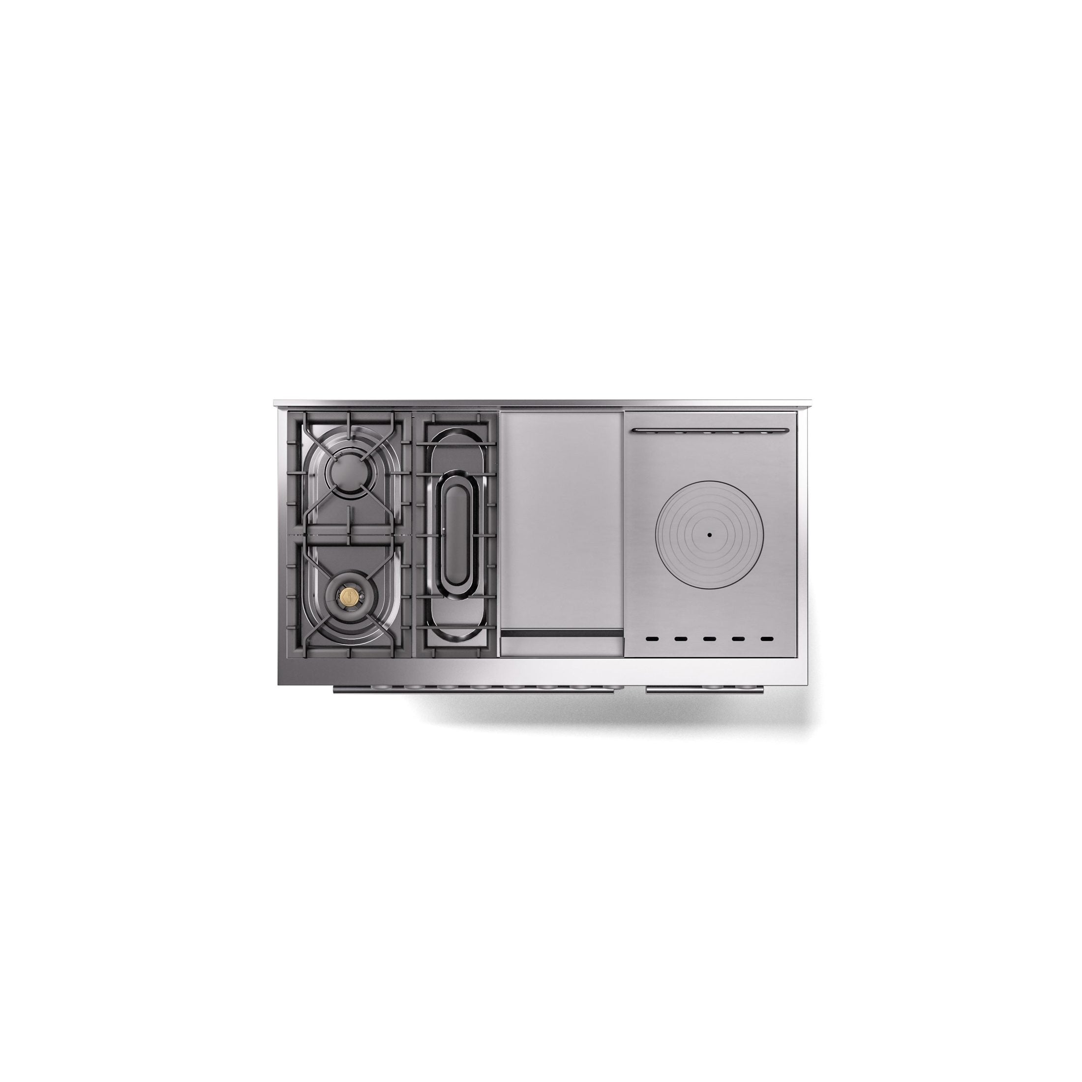 ILVE Professional Plus II 48" Dual Fuel Range with 5 Sealed Burners Griddle French Top Triple Glass Door UP48FSWMP