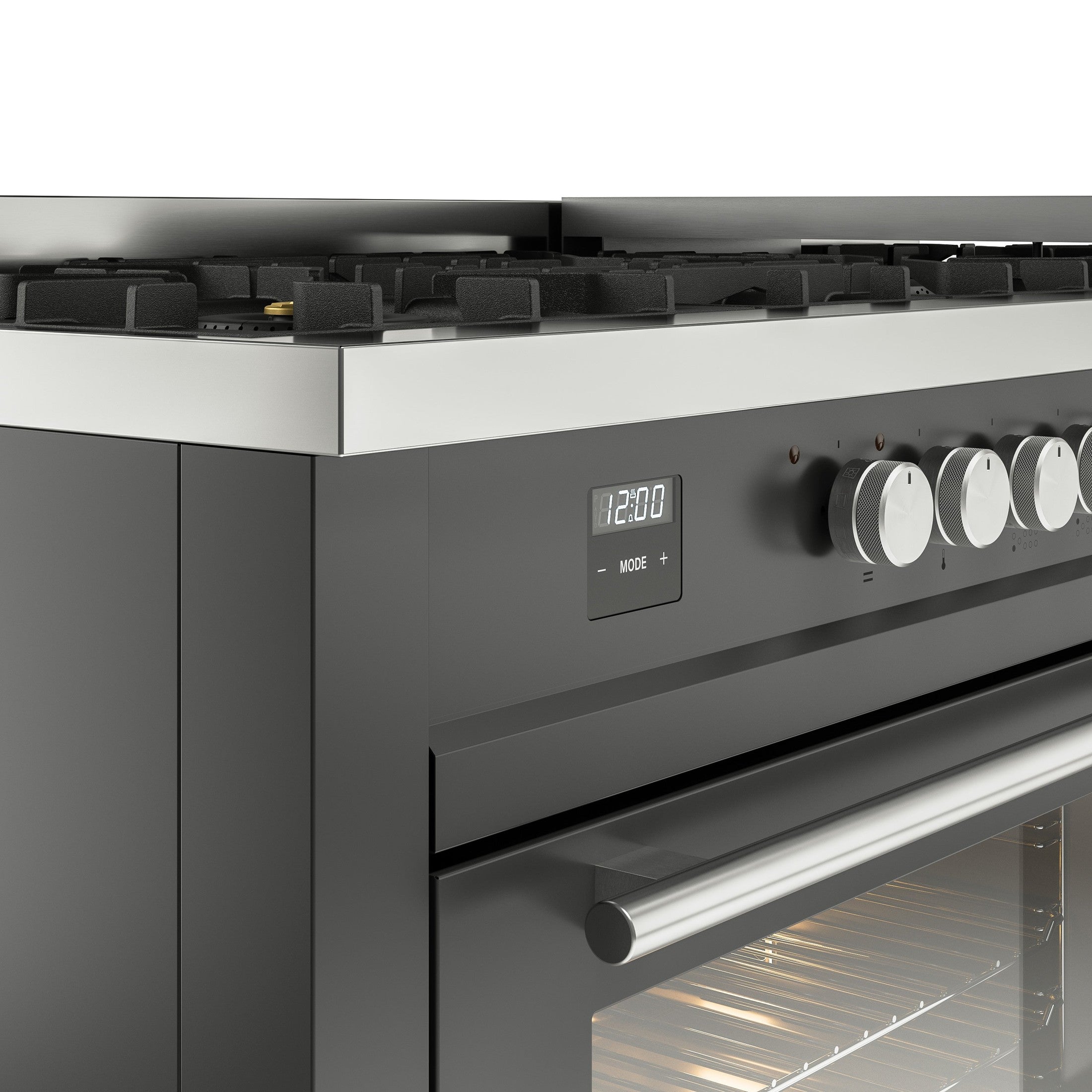 ILVE Professional Plus 60" Dual Fuel Range with 9 Sealed Burners w/Griddle Triple Glass Door UP60FWMP