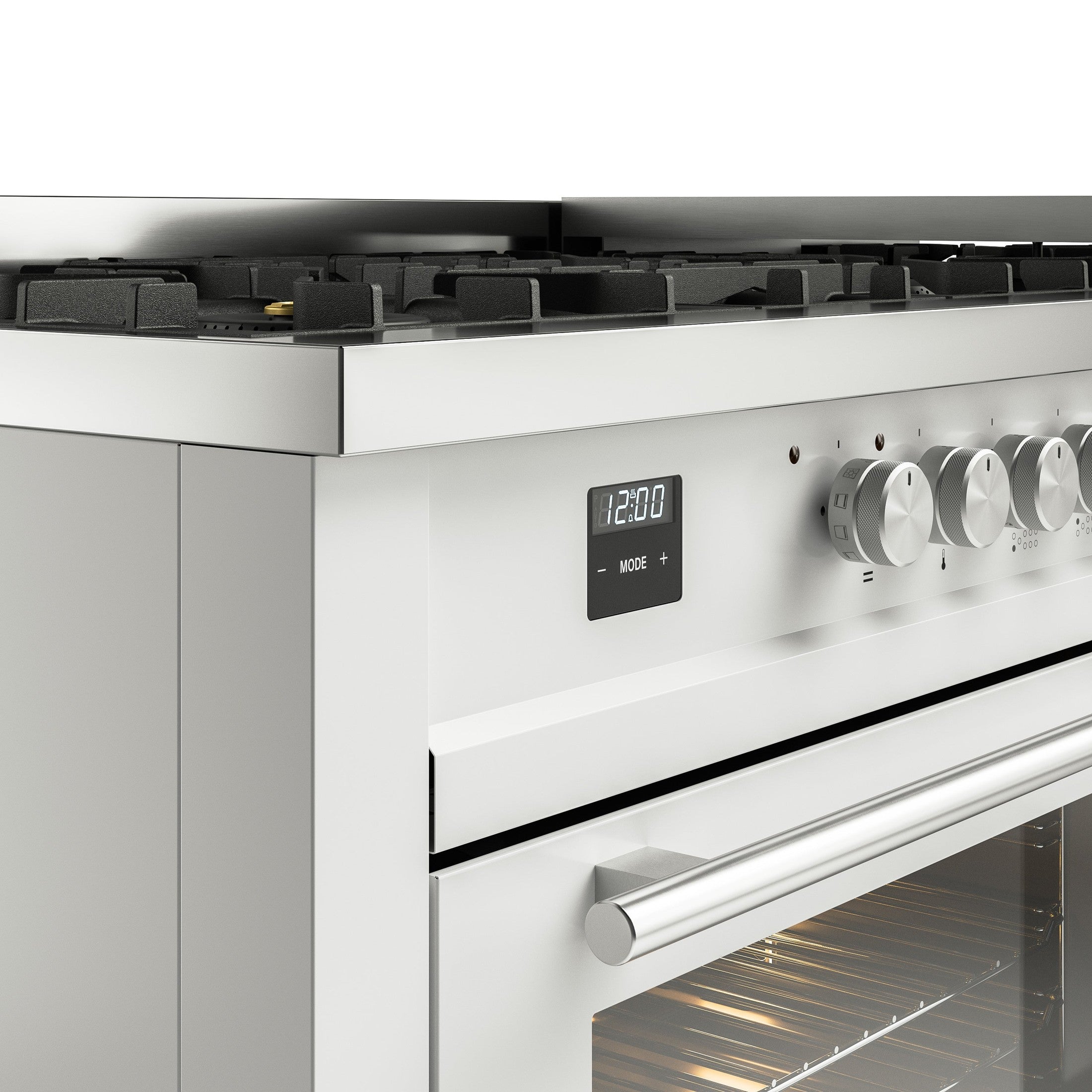 ILVE Professional Plus 60" Dual Fuel Range with 9 Sealed Burners w/Griddle Triple Glass Door UP60FWMP