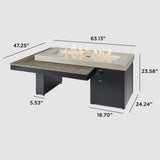 The Outdoor Greatroom Uptown Linear Gas Fire Table - UPT-1242-CGR